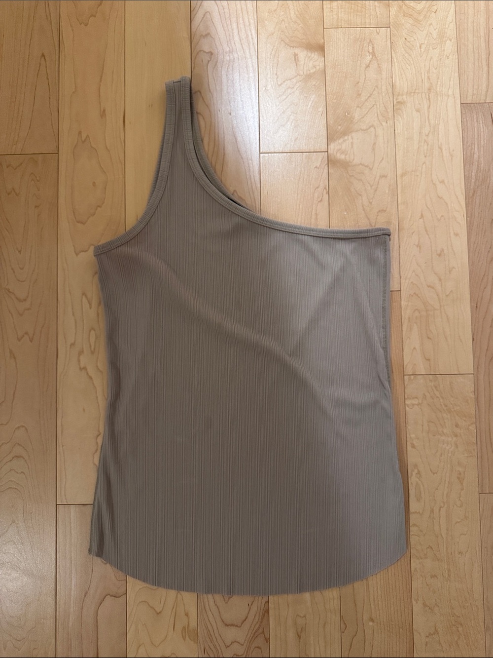 One-Shoulder Ribbed Tank Top in Taupe rag & bone
